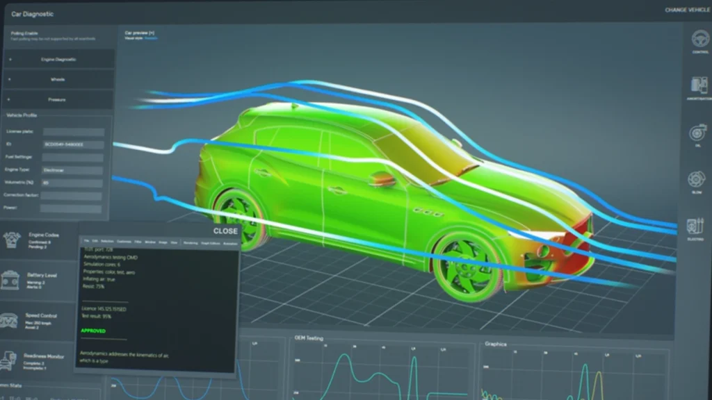 thermal optimization analysis on a vehicle in digital 3D model