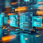 Eine futuristische Benutzeroberfläche zeigt mehrere holografische Fenster mit technischen Daten und Diagrammen. Die dargestellten Informationen beziehen sich auf die PSS Verifizierung und System Verifizierung, bei der die einzelnen Komponenten und Systeme auf ihre Funktionalität und Interaktion überprüft werden. A futuristic user interface displays several holographic windows with technical data and diagrams. The information shown relates to PSS verification and system verification, where individual components and systems are tested for functionality and interaction.