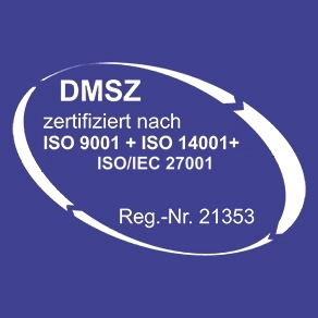DMSZ Zertifikate blau ISO9001 ISO 14001 ISO 27001